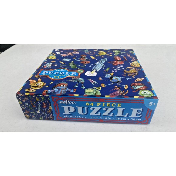 eeBoo Kids Robot Space Jigsaw 64 Piece Puzzle Ages 5+ Best Toy Award 15" x 15" - Picture 11 of 11